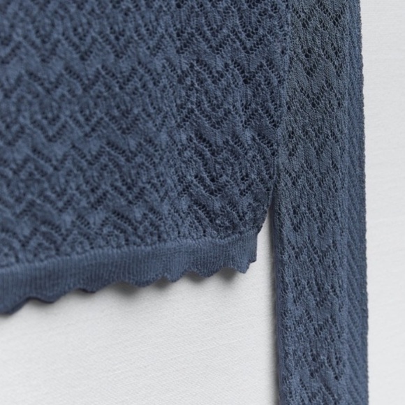 Zara pointelle knit cropped sweater - Picture 9 of 10